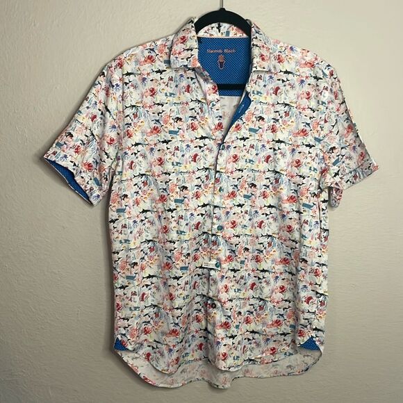 Visconti Other - Vibrant Floral Casual Button-Down Shirt